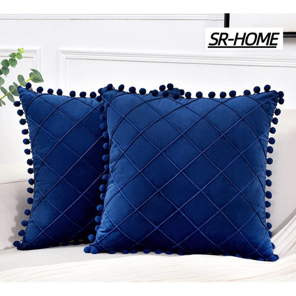 SRHOME Pompoms Velvet Pillow Cover Wayfair